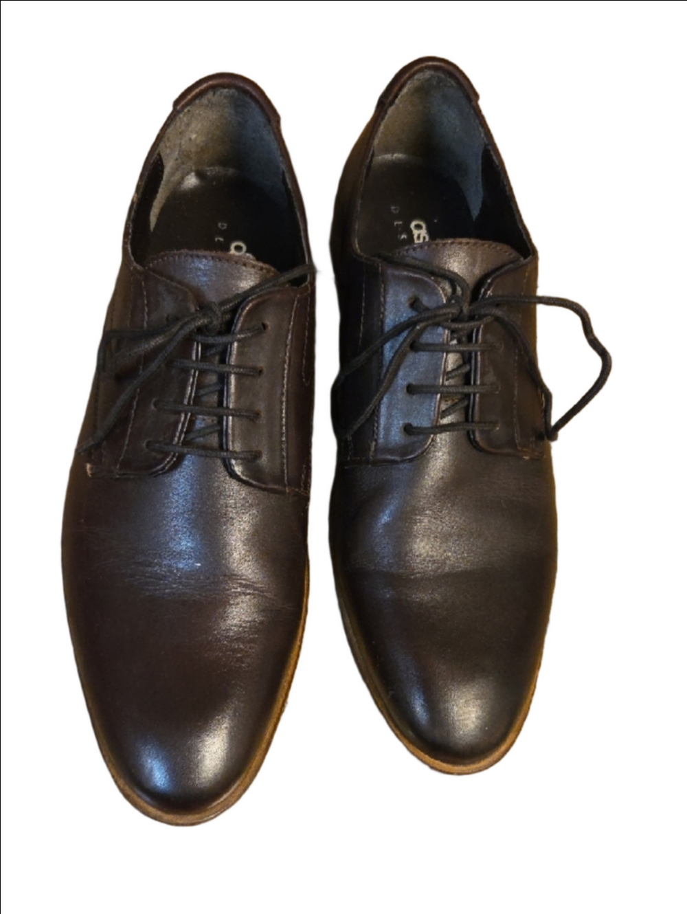ASOS Dark Brown Leather Derby Shoes Size 8